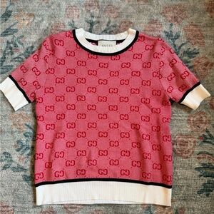 Gucci Red and White Logo Tee